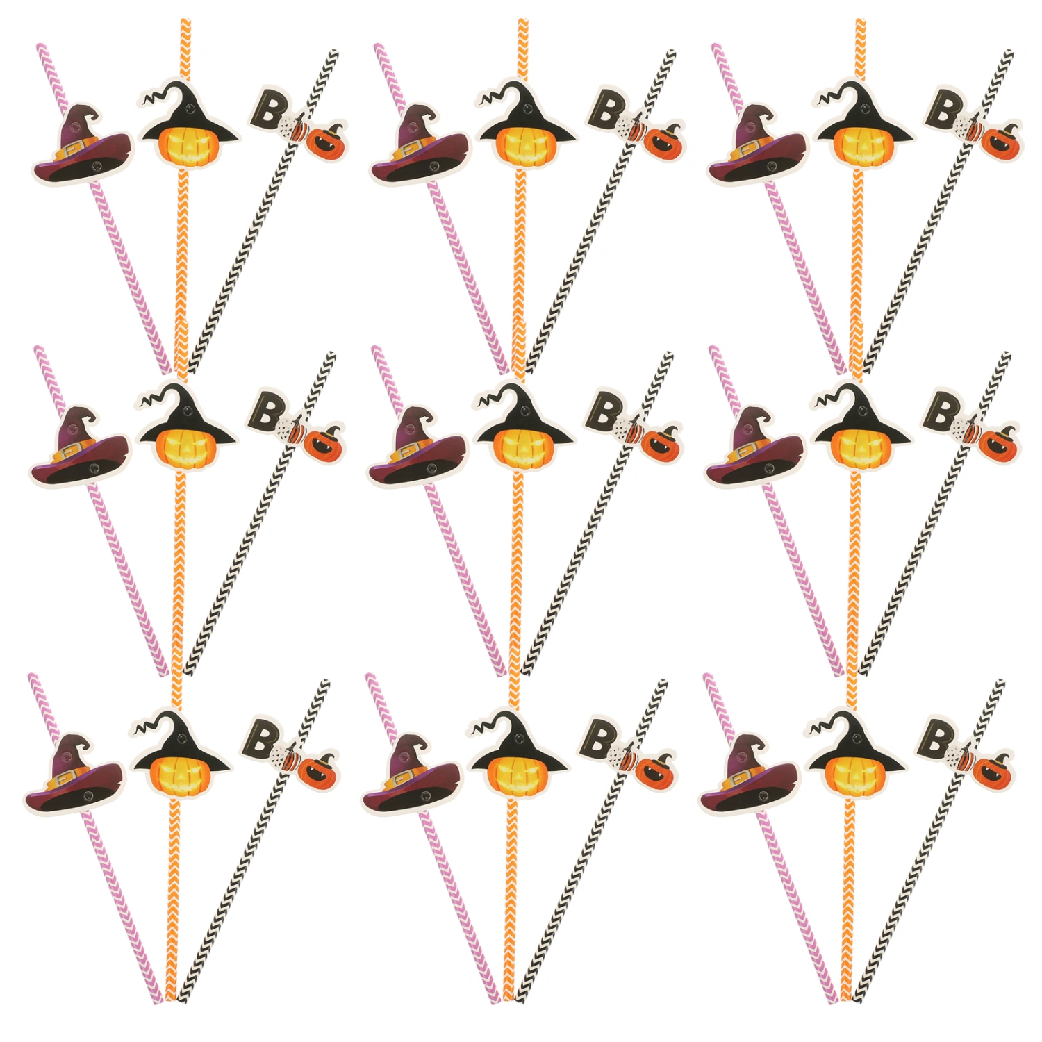 72pcs Halloween Straws Halloween Party Beverage Straws Drinks Straws Paper Straws