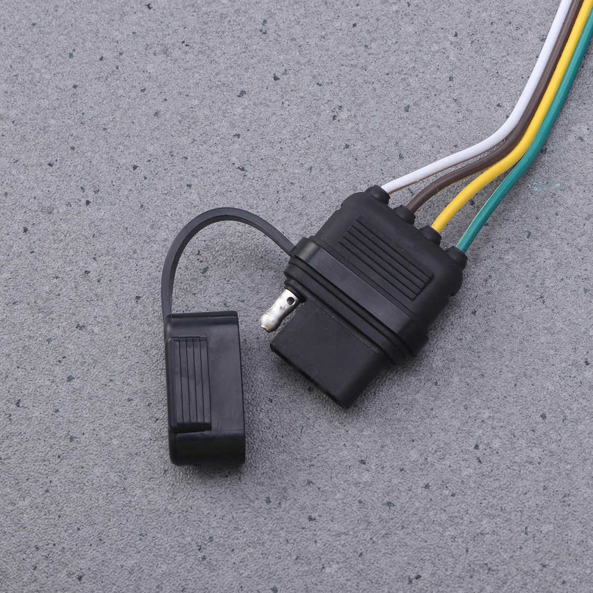 4 Wire Flat Extension 4-Way Flat Connector Plug Socket for Trailer
