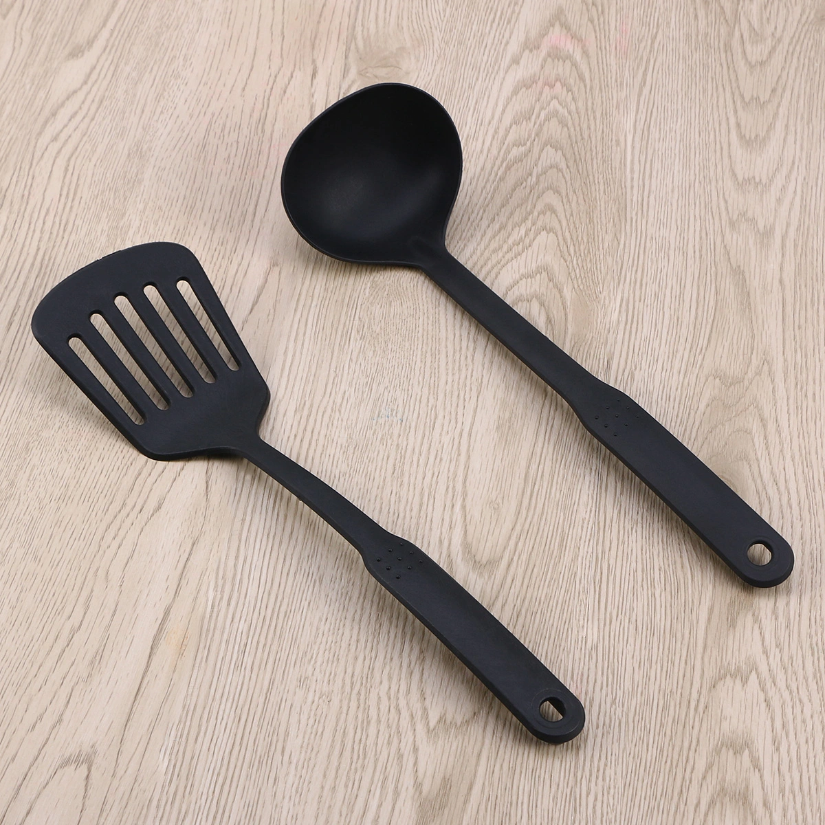 6 Pcs Nylon Kitchen Tool Set Cooking Tools Utensils Spoon Utensil (Black)
