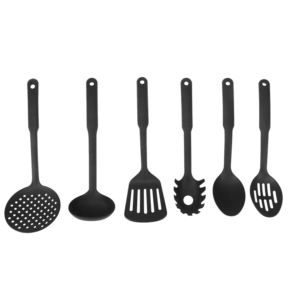 6 Pcs Nylon Kitchen Tool Set Cooking Tools Utensils Spoon Utensil (Black)