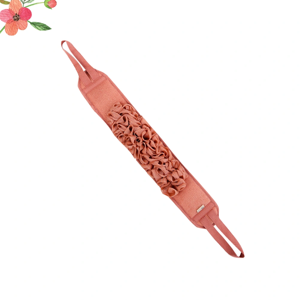 1PC Bath Flower Strip Shower Towel Exfoliating Towel Back Rubbing Towel for Women Men Bathroom (Caramel)