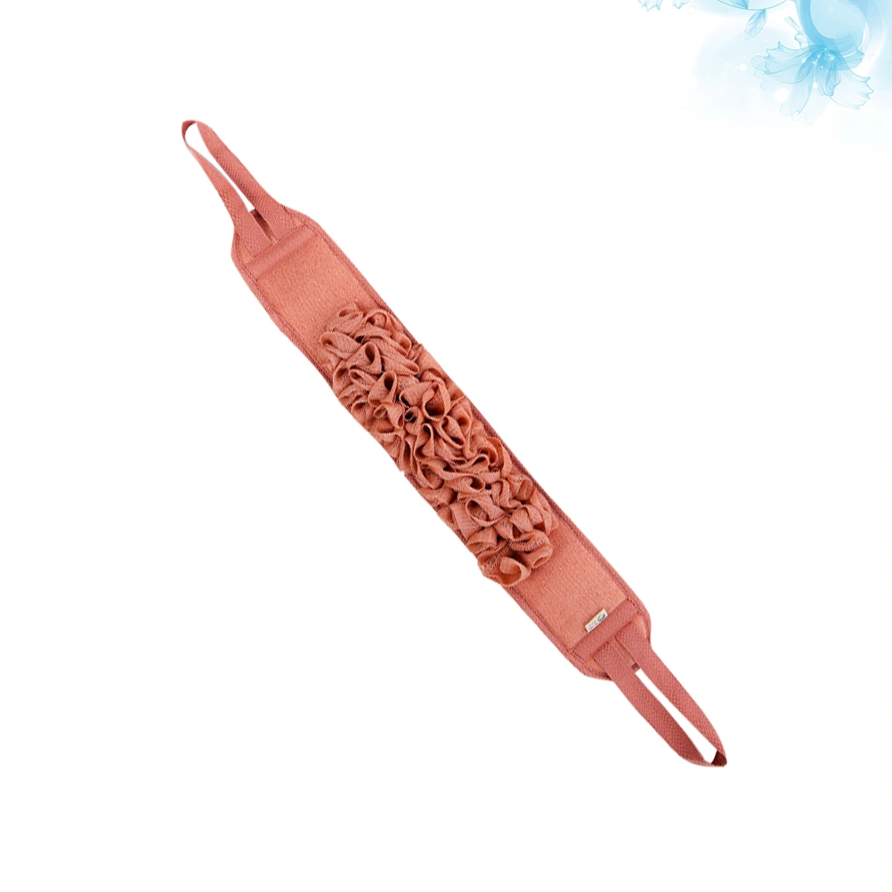 1PC Bath Flower Strip Shower Towel Exfoliating Towel Back Rubbing Towel for Women Men Bathroom (Caramel)