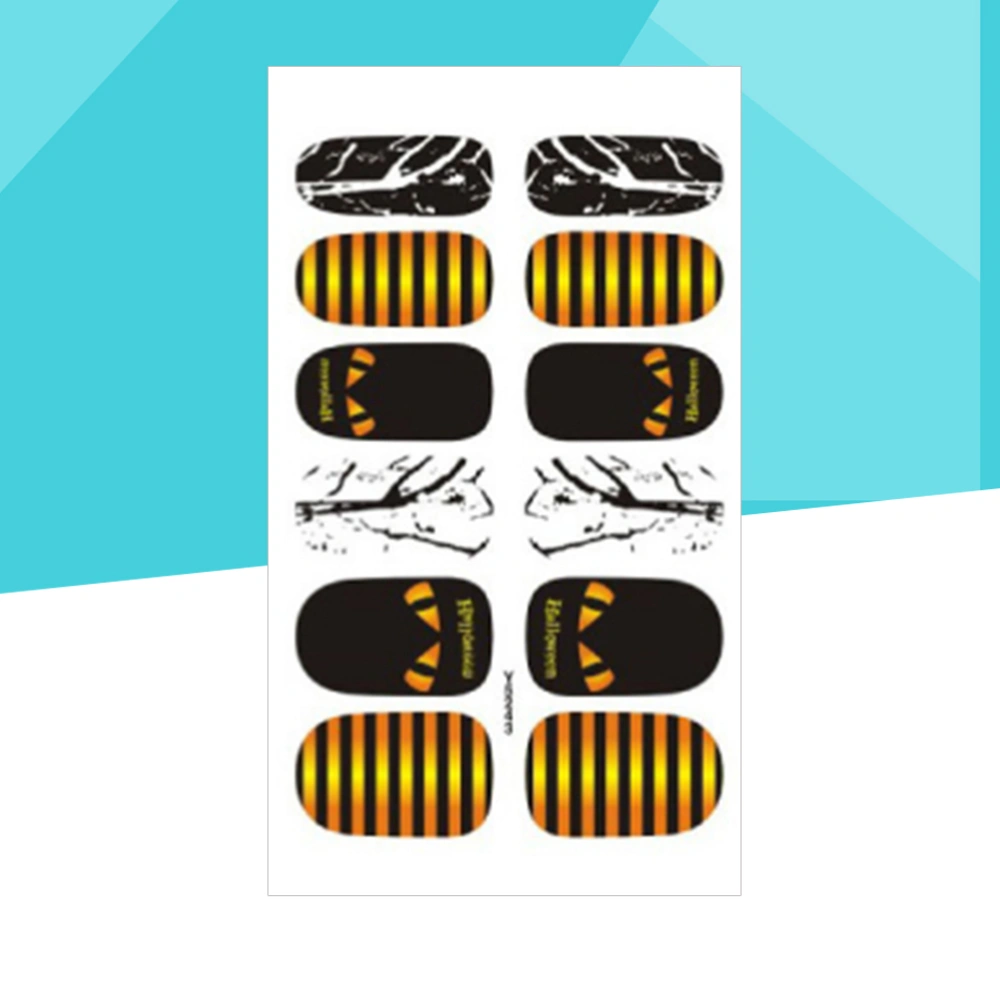 Halloween Nail Art Sticker Self-adhesive Nial Tip Decals Manicure Decoration Waterproof Nail Art Tips(Y5243)