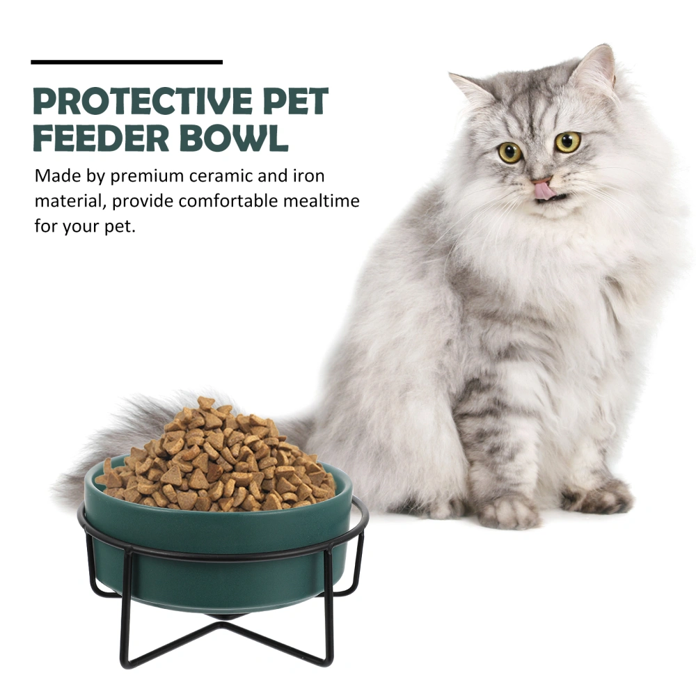 1 set of Ceramic Pet Bowl Protective Pet Feeder Bowl with Stand Pet Supplies