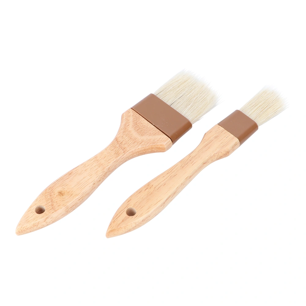 2Pcs Baking Oil Brush Barbecue Brush Baking Tools Heat Resistant Brush (Khaki)