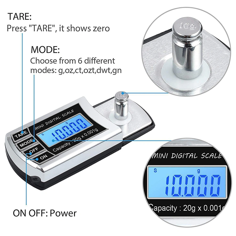 Mini Accurate Electronic Jewelry Digital Scale Pocket Palm Scale Portable Electronic Scale (20g/0.001)