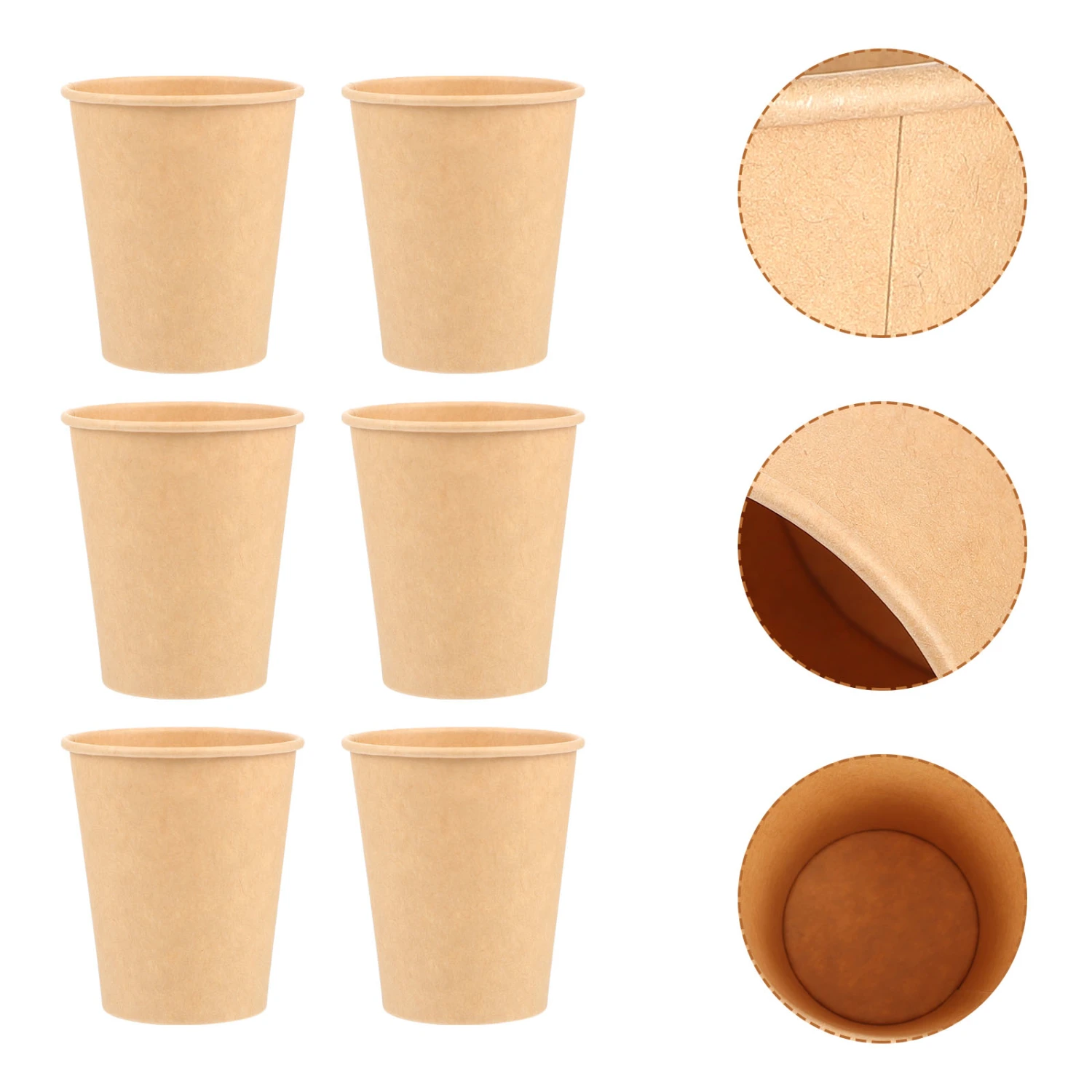 20pcs Kraft Paper Holders Hot Coffee Cups Food Containers Hot Cocoa Cold Beverage Cups