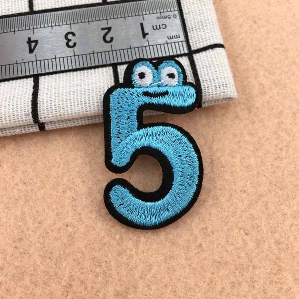 10pcs DIY Sew Decoration Appliques Stickers Cartoon Numbers Embroidery Patches for Clothes Dress Hat Jeans Repairing