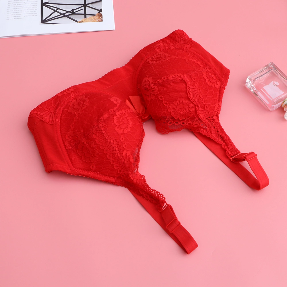 Fake Breast Bra Pocket Bra Silicone Breast Forms Crossdressers Cosplay Prop 85C(Red)