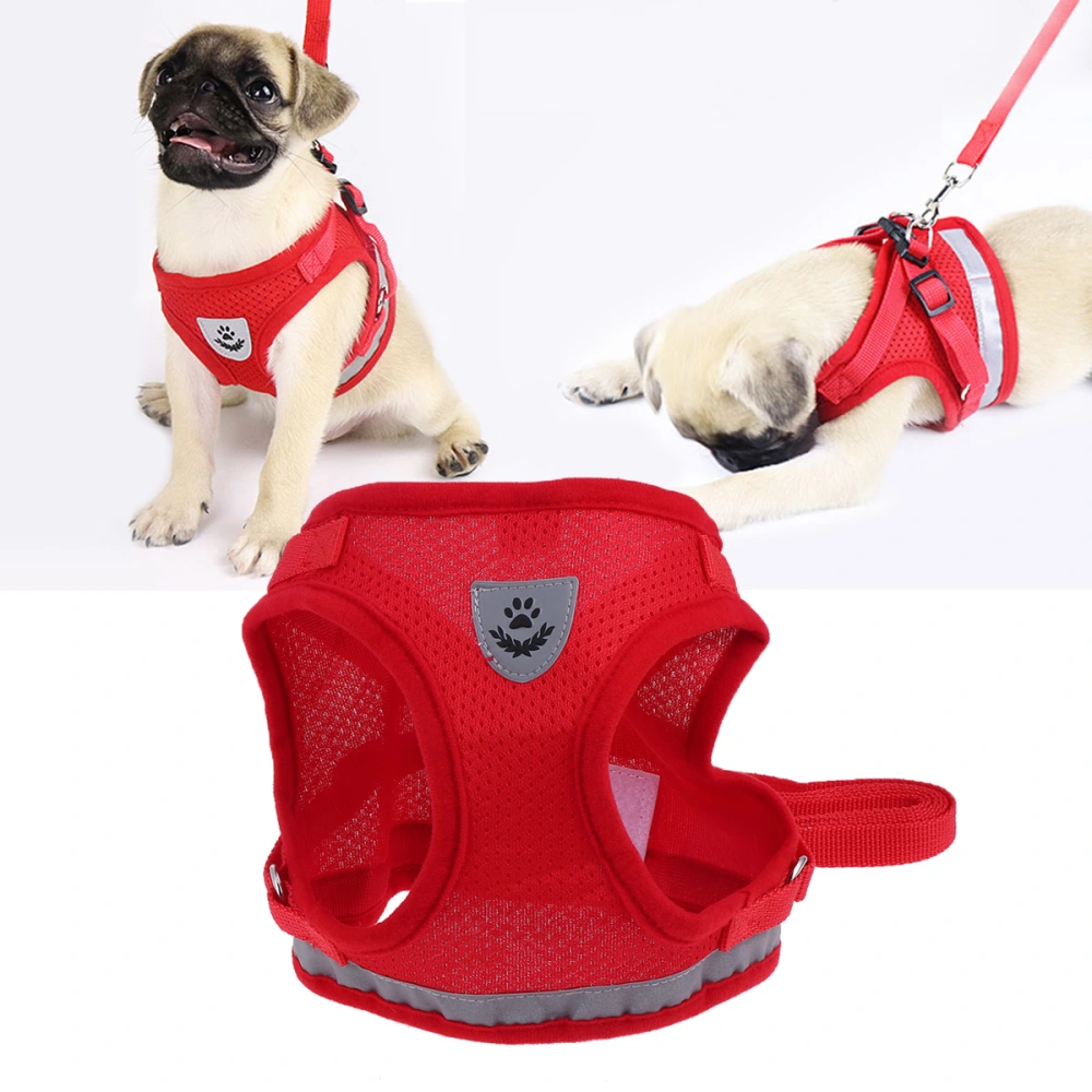 Pet Universal Harness Escape Proof Dog Harnesses with Leashes Pet Supplies - Size S (Red)