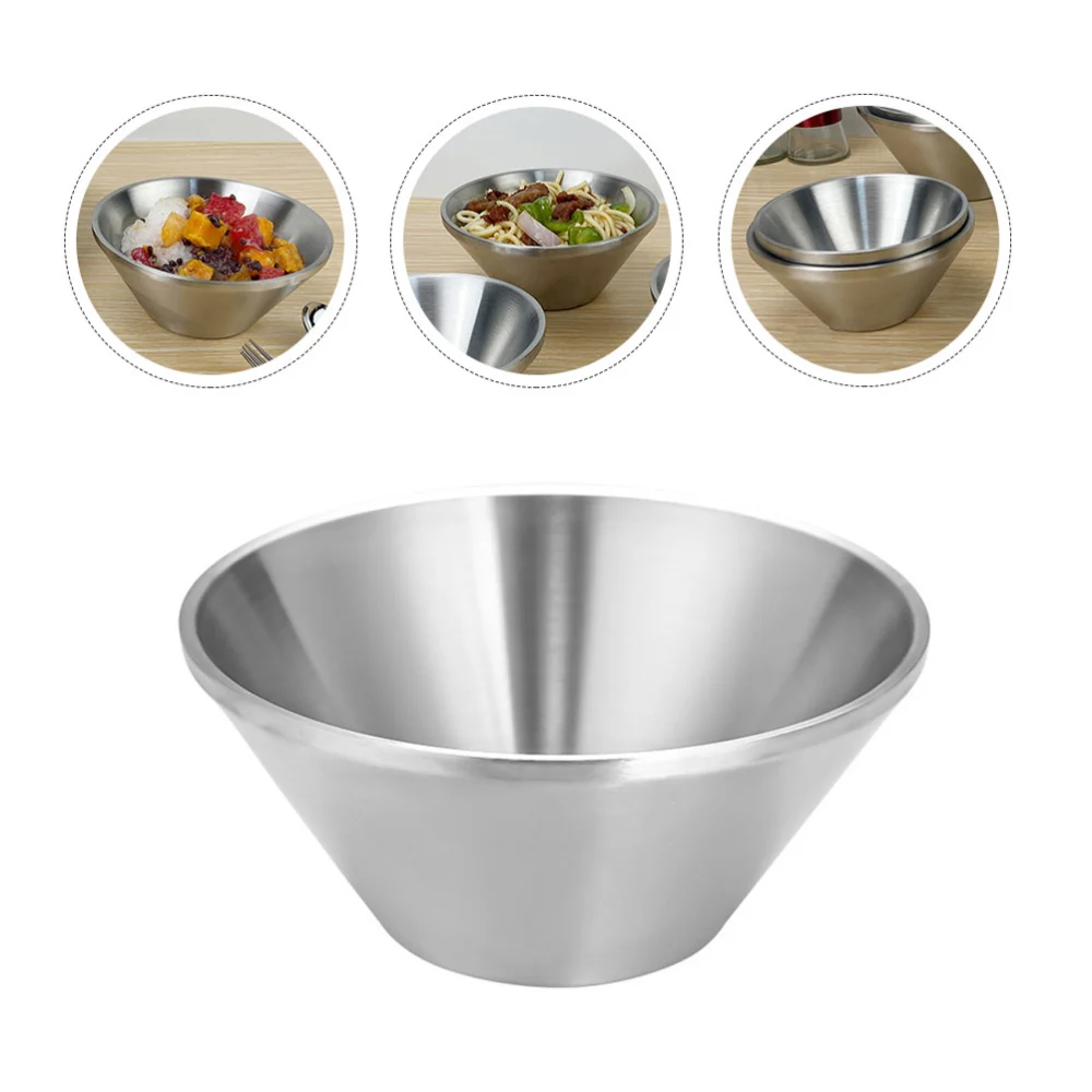 Stainless Noodle Bowl Stainless Ramen Bowl Anti-scald Soup Bowl Stainless Soup Bowl