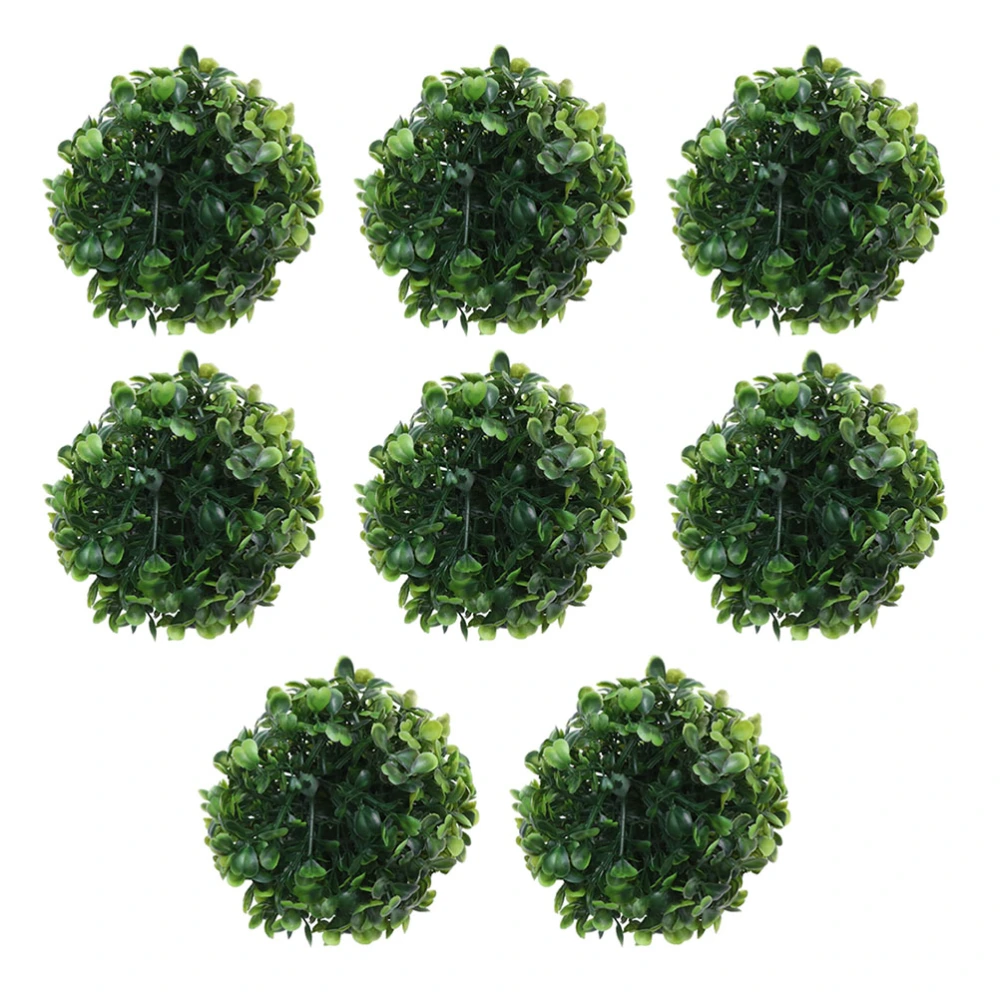 8 Pcs Artificial Grass Ball Pendant Green Leaves Balls Fake Grass Ball Decor