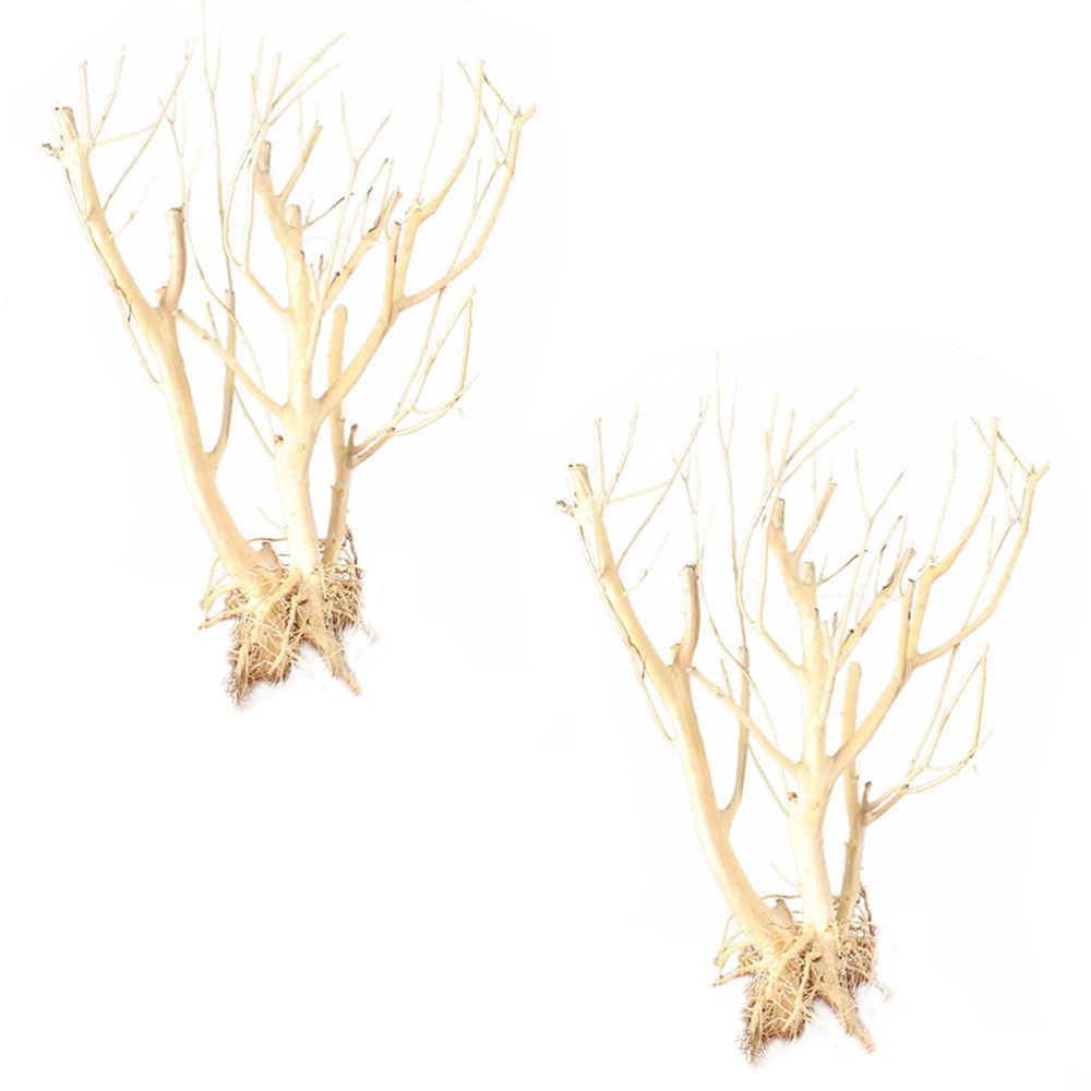 2Pcs Ecological Aquarium Adornment Twigs Props Fish Tank Ornament (Random Shape)