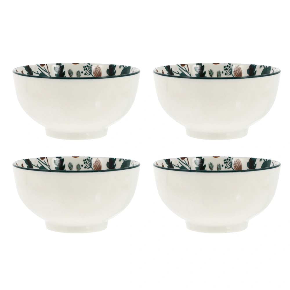 4pcs Ceramic Bowls Rice Dish Vegetable Bowls Salad Dishes Food Storage Bowls