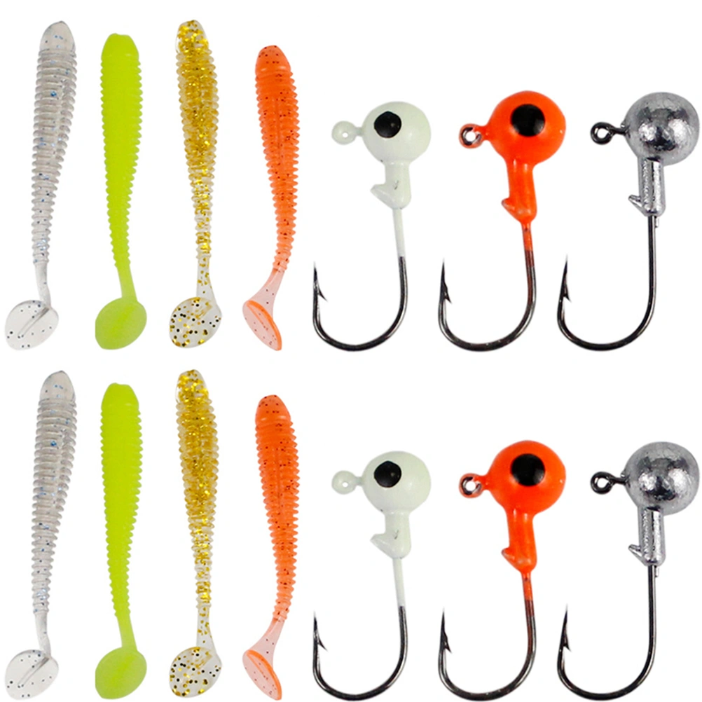 1 Set of Fake Fishing Lures Professional Fishing Baits T-tail Fishing Lures Supple Fishing Tackles
