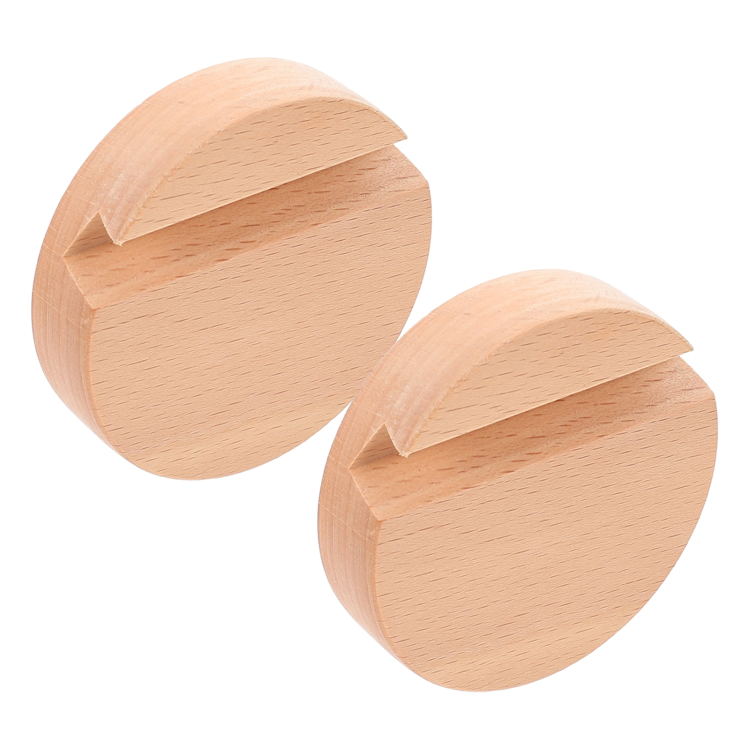 2pcs Round Phone Stands Portable Wooden Phone Stands Simple Phone Brackets