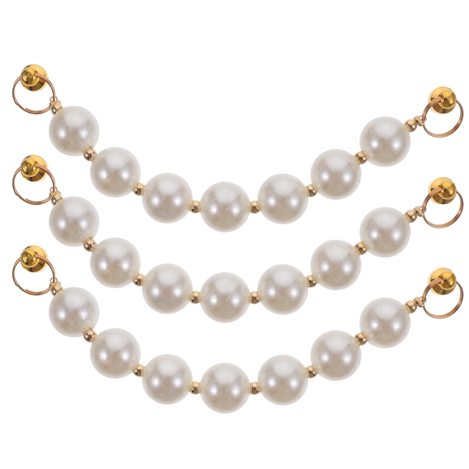 3pcs Pearl Phone Cover Strap Ornaments Lovely Mobile Phone Case Decorations