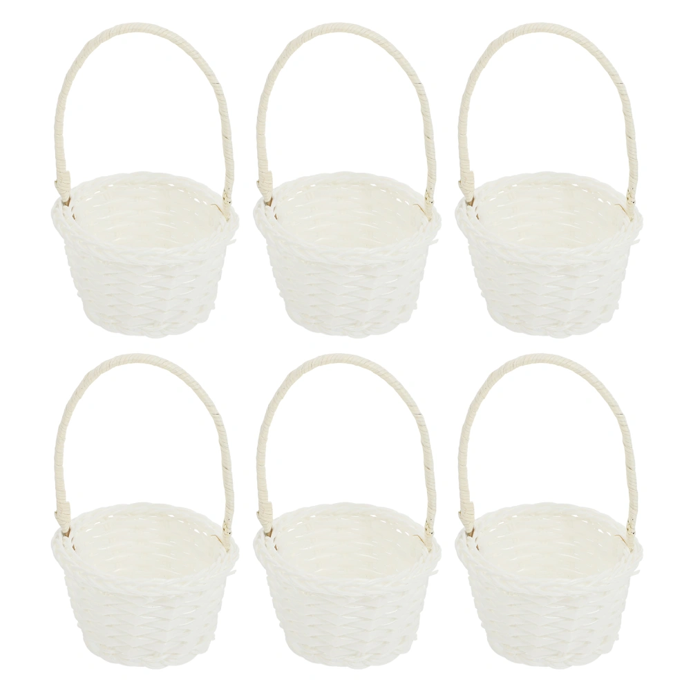 6pcs Durable Woven Baskets Distinctive Rattan Baskets Premium Picnic Baskets