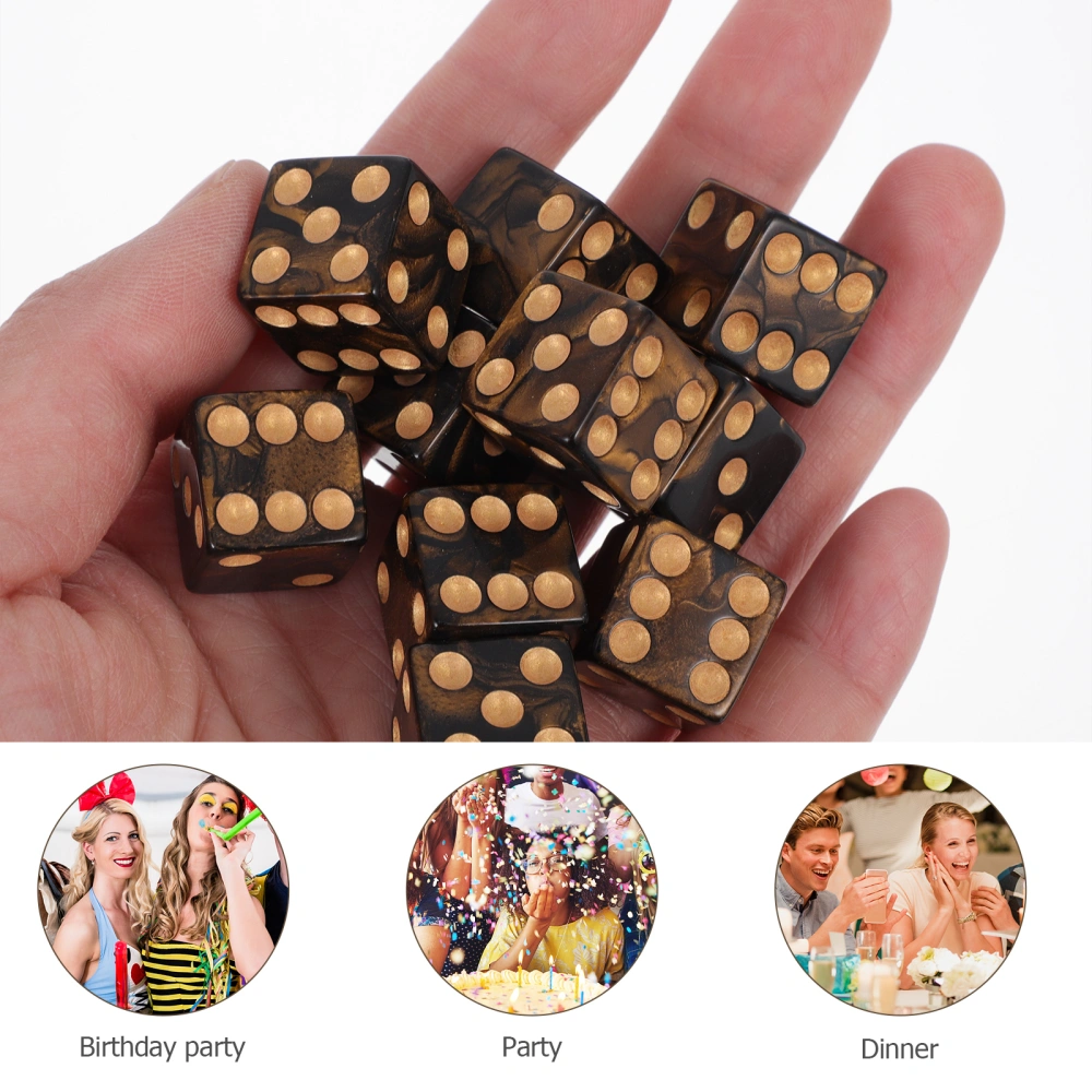 10pcs Simple Game Dices Funny Game Dices Acrylic Dot Dices 16mm Dices 6-Sided Dices