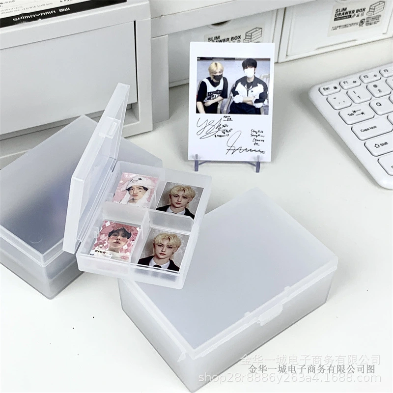 2pcs Photo Classified Case Transparent Photo Organizer Box Convenient Card Case