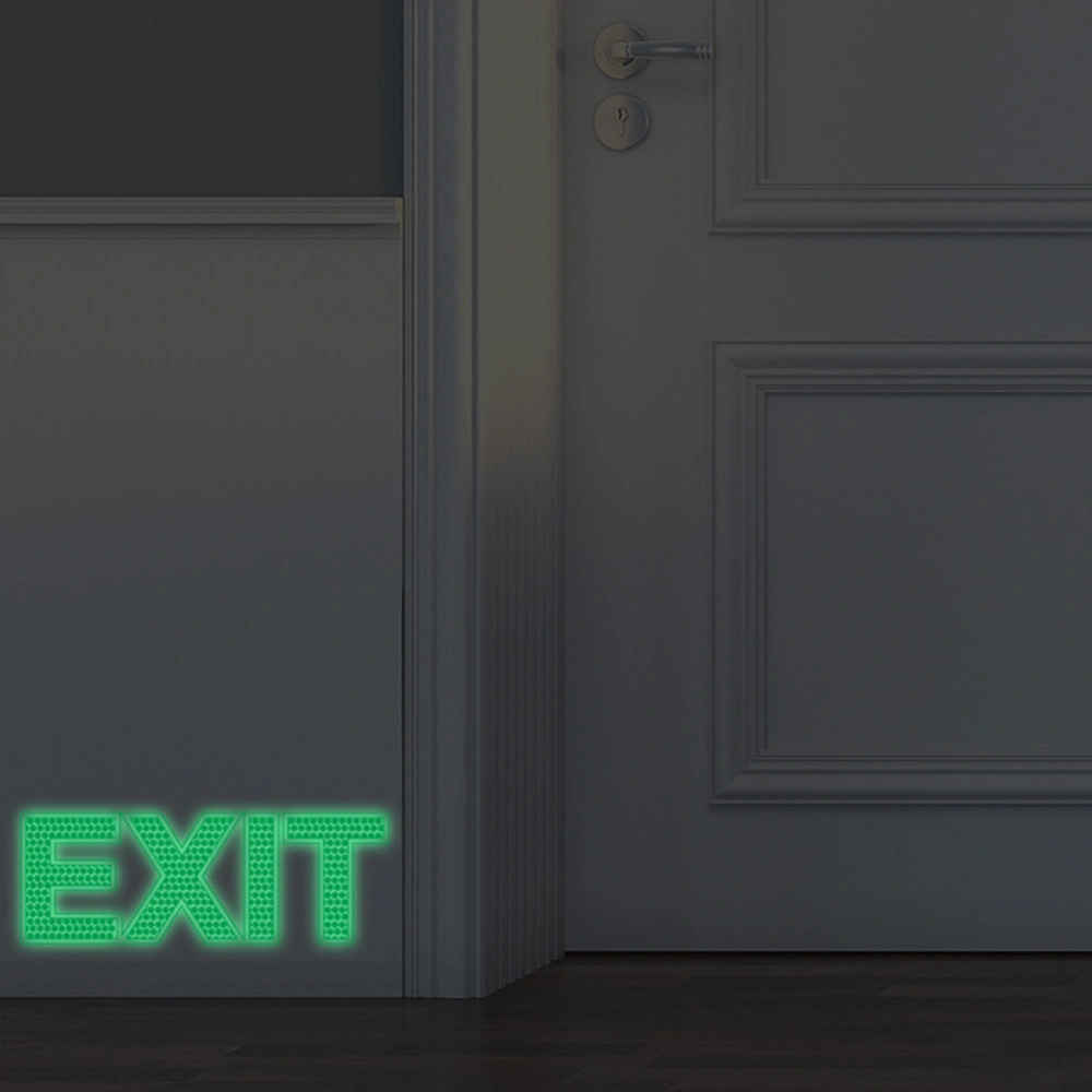 2pcs Green EXIT Sign Noctilucence Luminous Wall Sticker Decal for Emergency Door Gate Safety