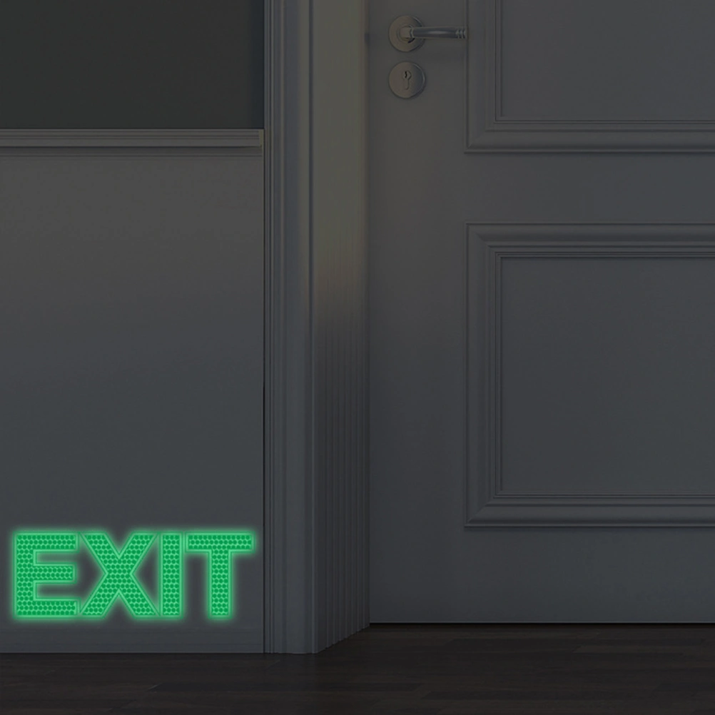 2pcs Green EXIT Sign Noctilucence Luminous Wall Sticker Decal for Emergency Door Gate Safety