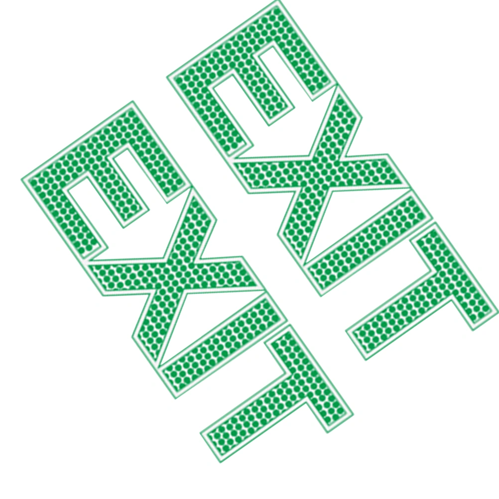 2pcs Green EXIT Sign Noctilucence Luminous Wall Sticker Decal for Emergency Door Gate Safety