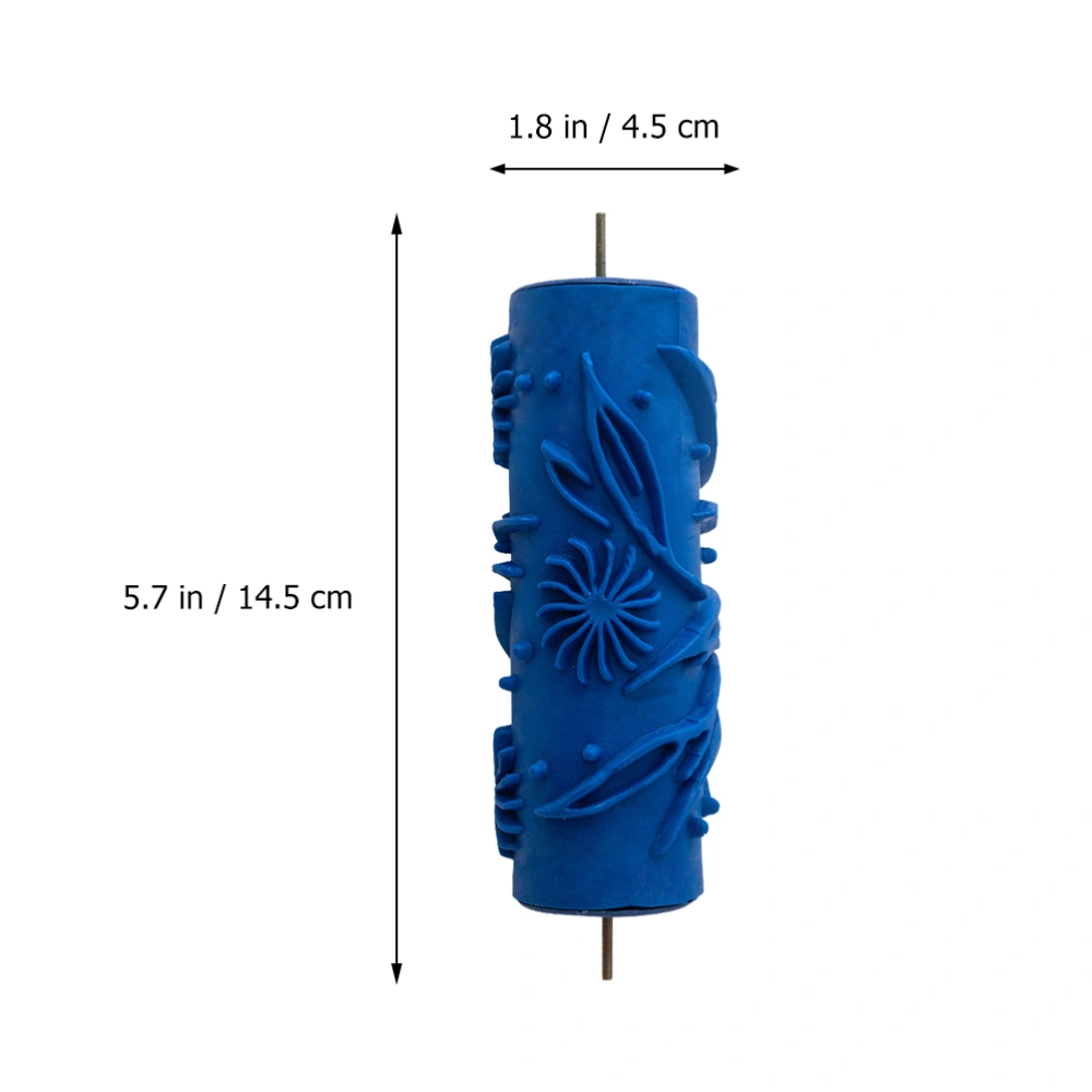 Paint Wallpaper Roller Grain Printing Roller Tool Rubber Glue Roller (Blue)