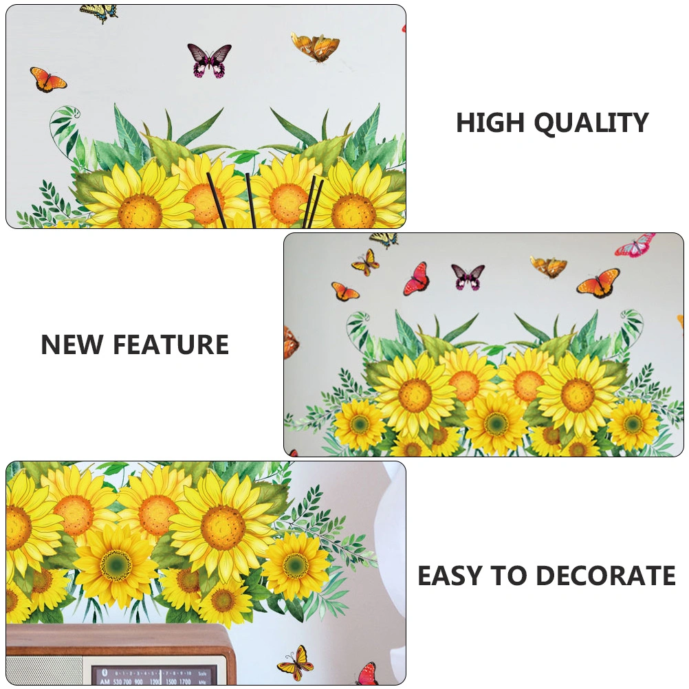 Sunflower Sitting Room TV Background Wall Bedroom Decoration Wall Paste