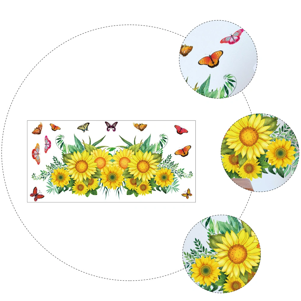 Sunflower Sitting Room TV Background Wall Bedroom Decoration Wall Paste