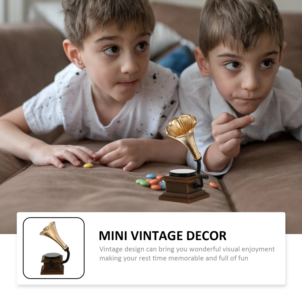 Mini Gramophone Decor Simulation Gramophone Model Room Tabletop Mini Adornment