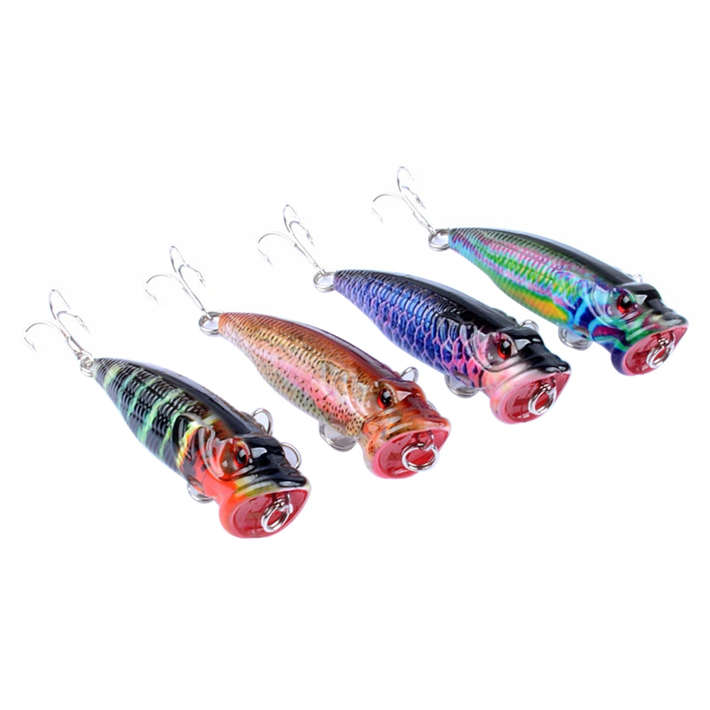 1 Set/4PCS Colorful Hard Fishing Lures Floating Lures Lifelike Swimbaits Big Mouth Artificial Hard Baits for Fishing Fishermans Anglers
