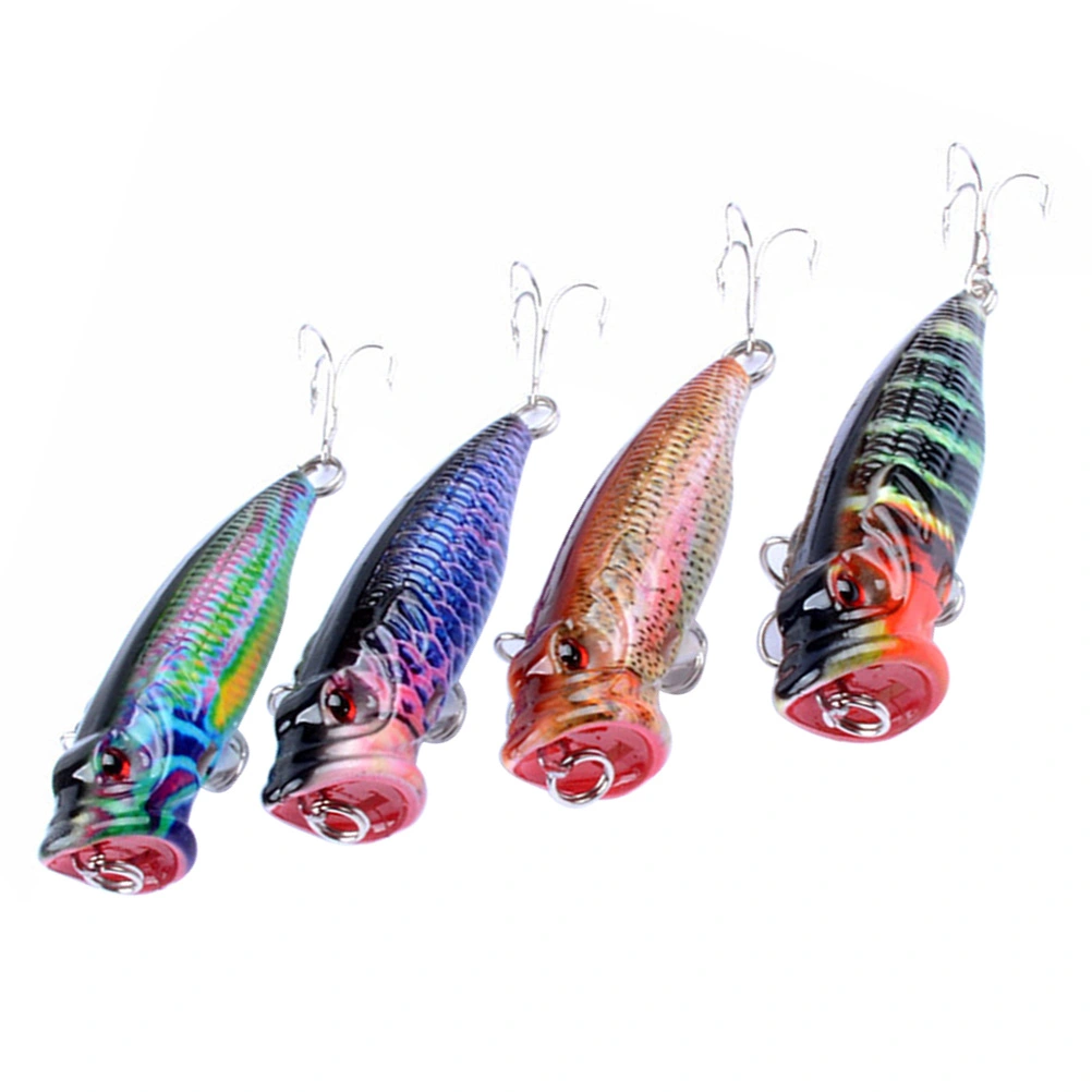 1 Set/4PCS Colorful Hard Fishing Lures Floating Lures Lifelike Swimbaits Big Mouth Artificial Hard Baits for Fishing Fishermans Anglers