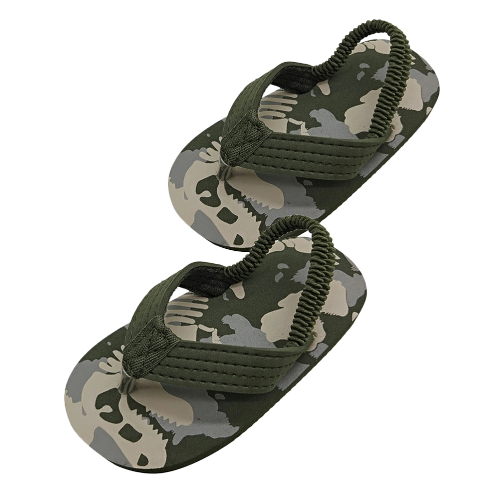 1 Pair Summer Slippers Anti-slip Slippers Kids Soled Beach Shoes Comfortable Breathable Sandals (Olive Green, Size 24, 16CM， 10US, 9.5UK，27EU, 4.1265Inch )