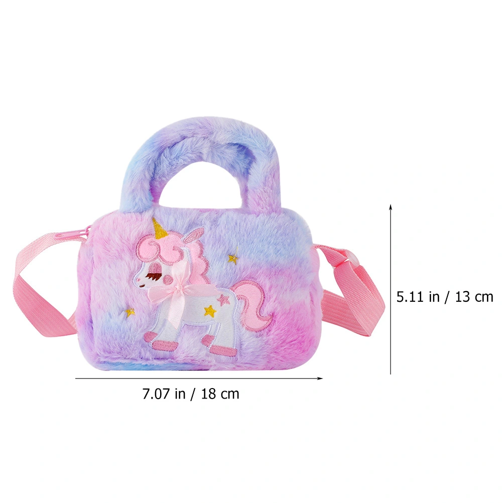 Unicorn Plush Crossbody Purse Cartoon Crossbody Bag Kids Plush Purse Adorable Handbag