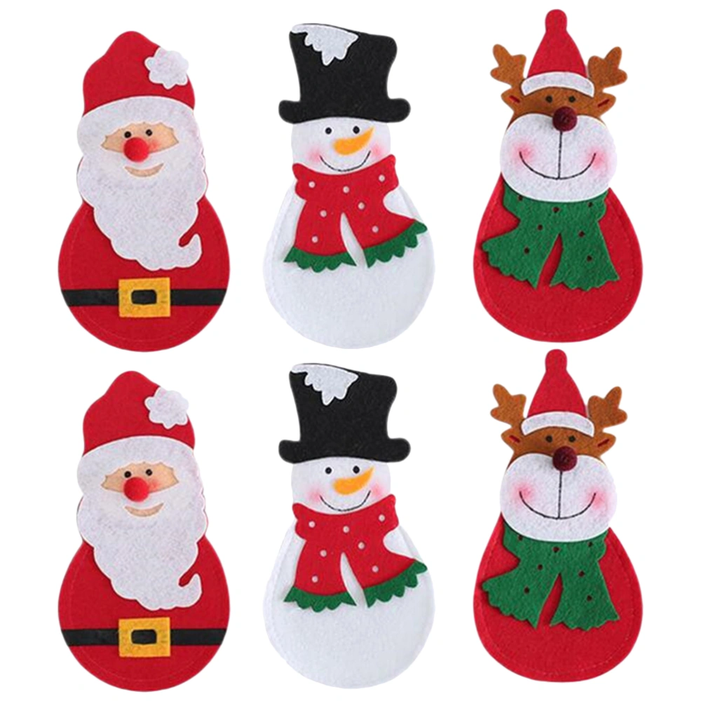 6Pcs / 1 Bag Festive Storage Bags Practical Pouches for Christmas (Red, White)