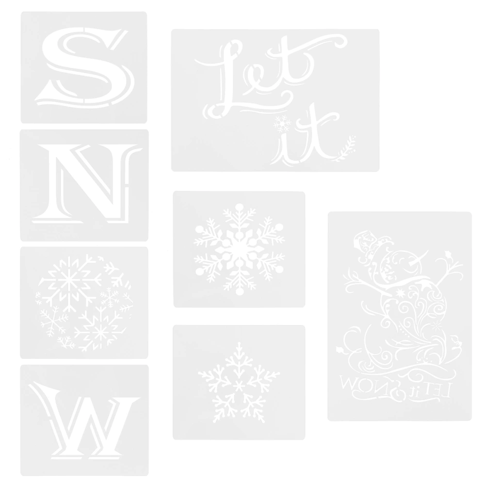 8pcs Creative Christmas Stencil Painting Templates Drawing Template for DIY