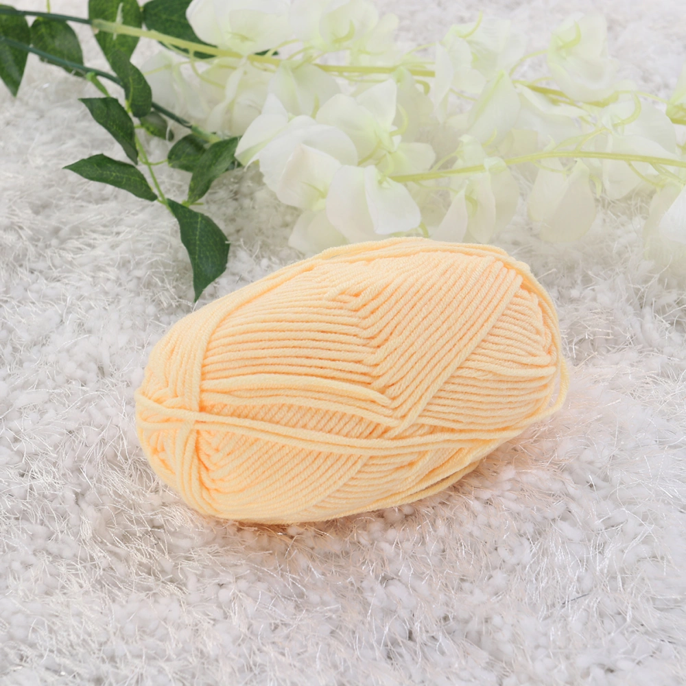 50g Milk Cotton Yarn Cotton Chunky Hand-woven Crochet Knitting Wool Yarn Warm Yarn for Sweaters Hats Scarves DIY (Yolk)