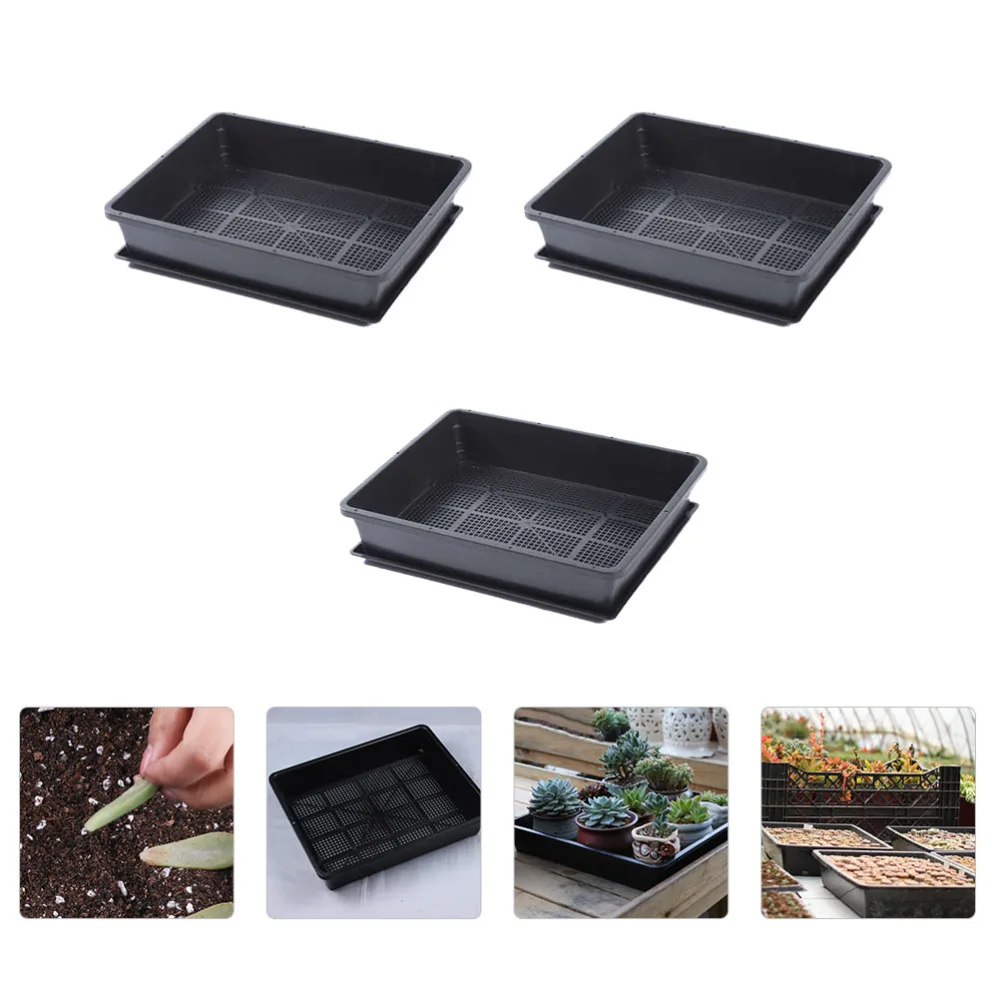 3 Sets Plastic Garden Growing Pots Nursery Pots Propagation Pots with Trays