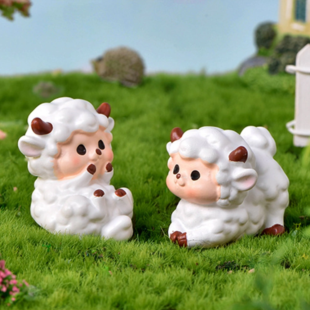 6pcs Creative DIY Bonsai Ornaments Home Resin Craft Outdoor Garden Sheep Adorns