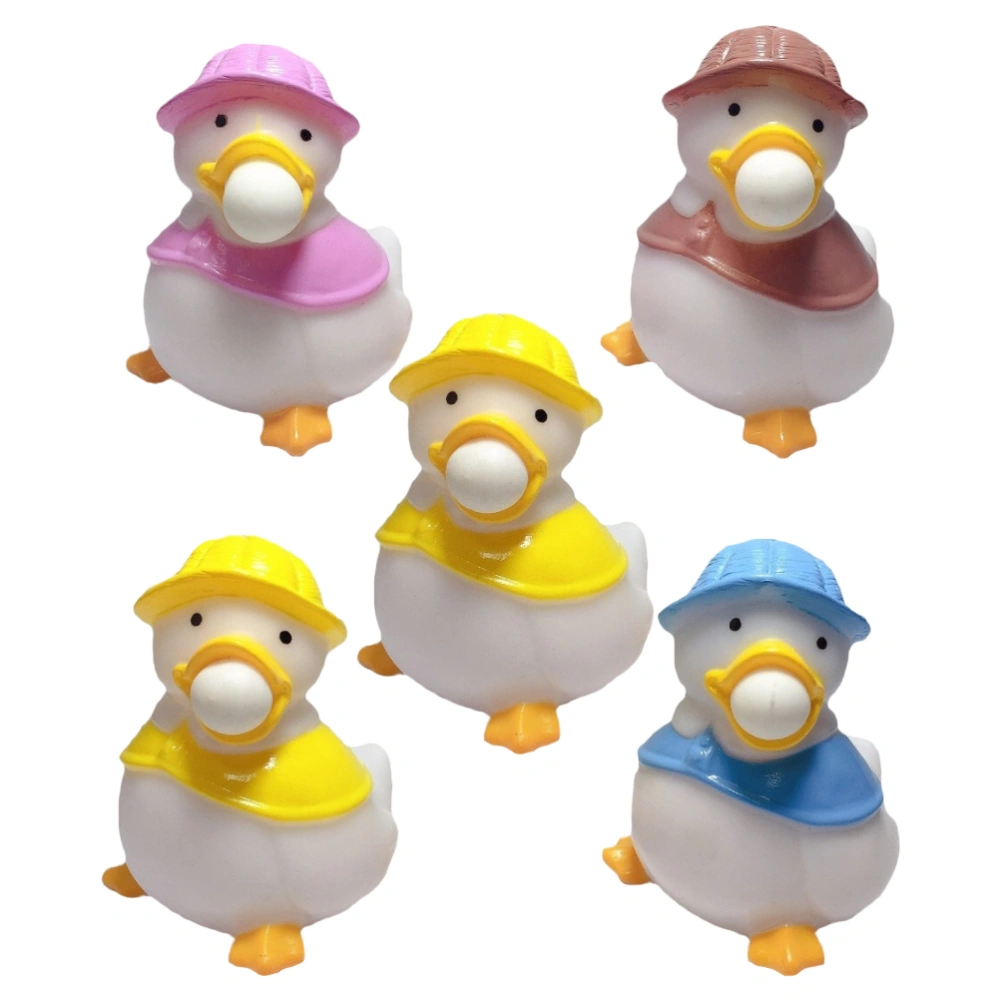 5pcs Professional Stretchy Toys Cartoon Duck Squeeze Toys Pressure Relief Toys