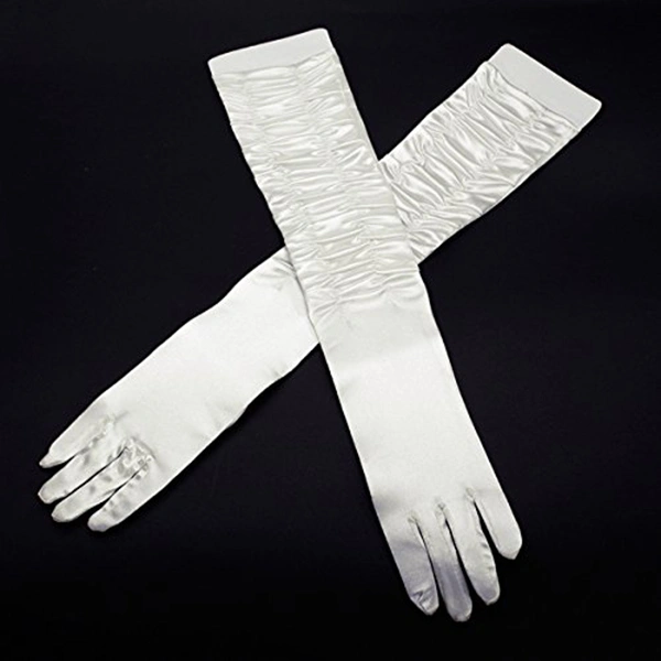 Wedding/Evening Party Gloves Long Ladies' Satin Gloves Style (White)