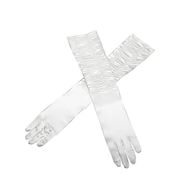 Wedding/Evening Party Gloves Long Ladies' Satin Gloves Style (White)