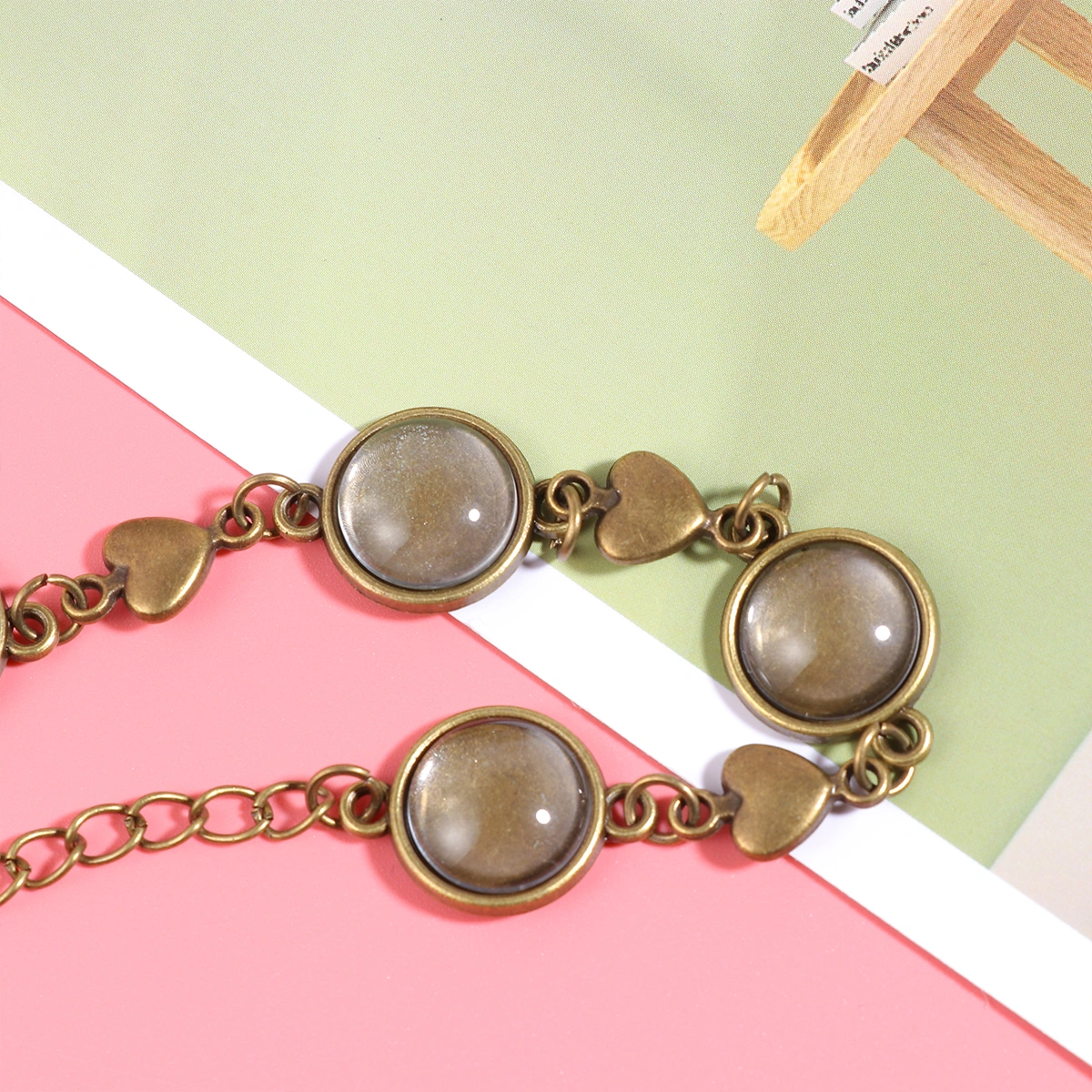 5PCS DIY Bracelet Trays Kit Retro Scattered Items Handmade Craft Accessories DIY Jewelry Making Supplies (Love)