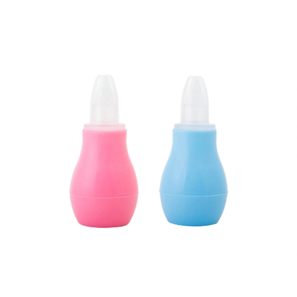 2Pcs Baby Infant Nose Aspirator Safe Toddler Nose Cleaner Snot Vacuum Sucker Tip Cleaner Baby Care Products (Pink + Blue, 1Pc/Each Color)