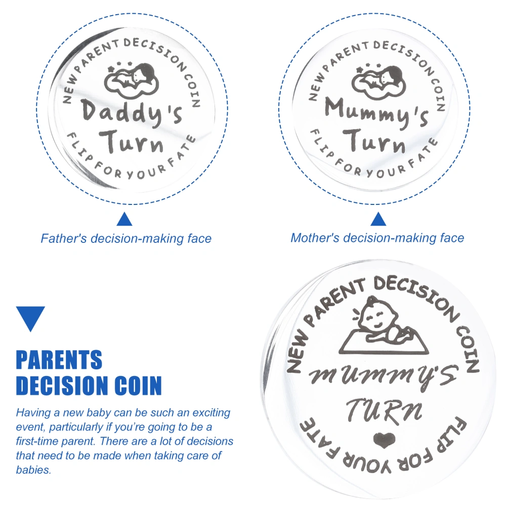 2pcs Double Sided Coins Funny New Mummy Daddy Decision Coin for Newborn Parent