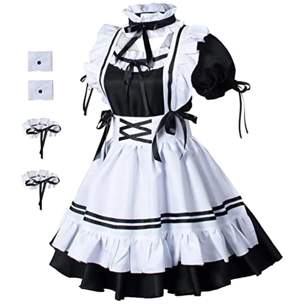 1 Set of Halloween Maid Suit Woman Maid Dress Costume Party Role-playing Supplies