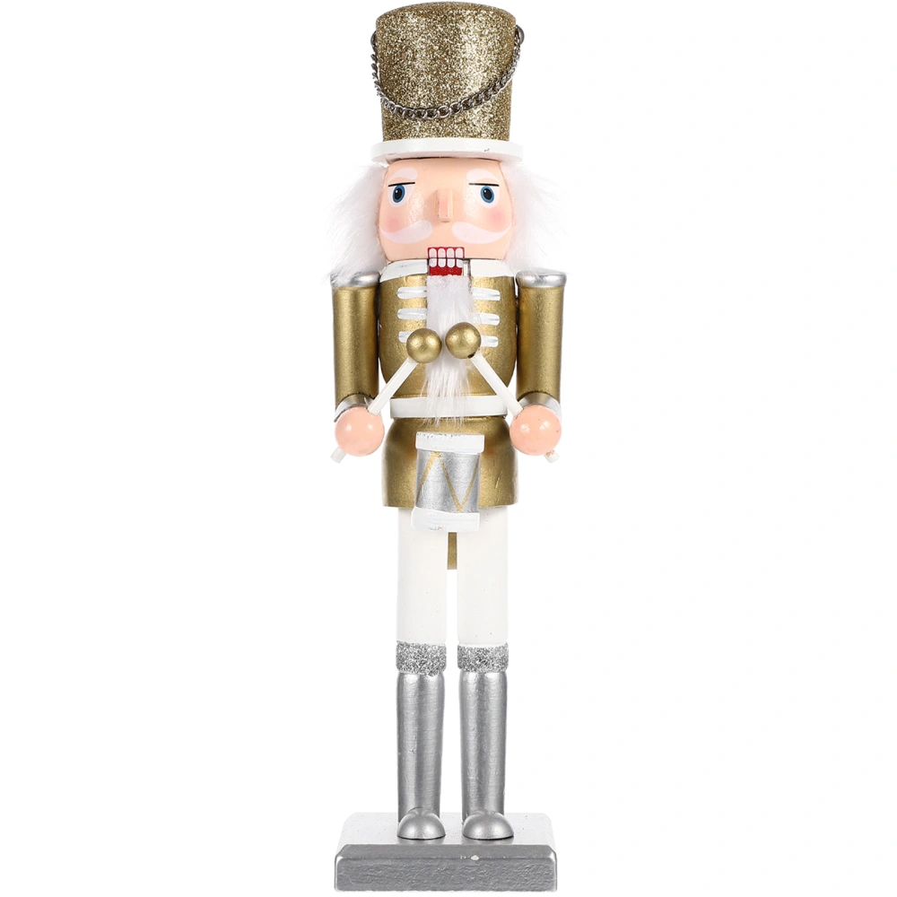 Christmas Wooden Cartoon Soldier Nutcracker Adorn Desktop Creative Wood Puppet Ornament