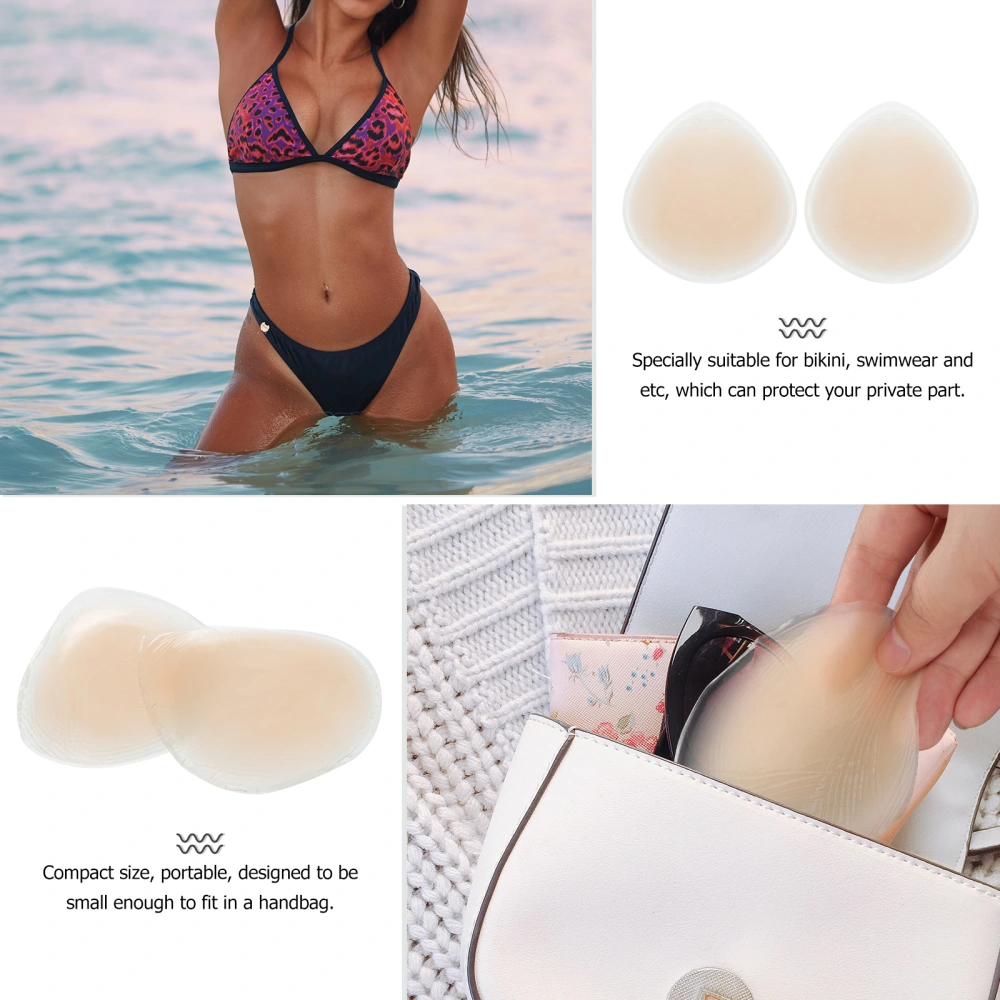 2Pcs Women Bikini Pads Waterproof Silicone Pads Reusable Breast Pasties