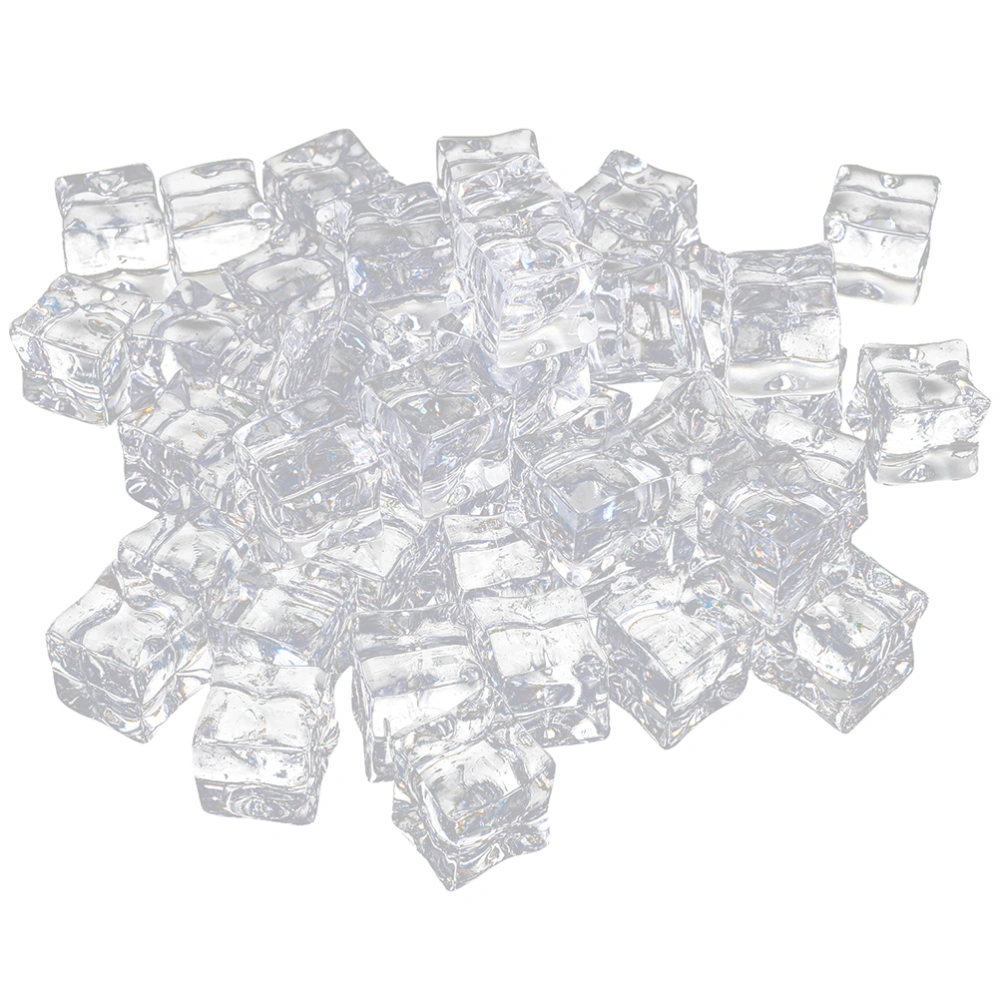 50pcs Acrylic Crystal Fake Ice Cubes Realistic Clear Ice Cubes Photo Props